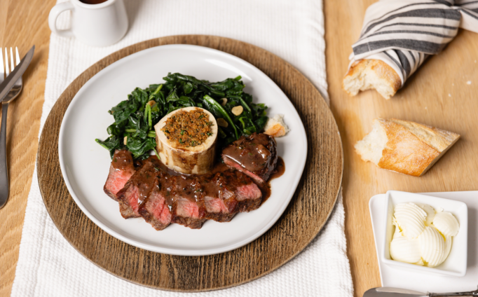 Steak with Sauce Bordelaise