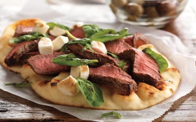 Grilled Steak and Fresh Mozzarella Flatbread